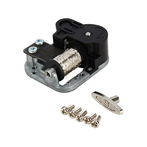 verzilverde muziekdelen met schroevendraaier muziekdoos (zwaan zee)