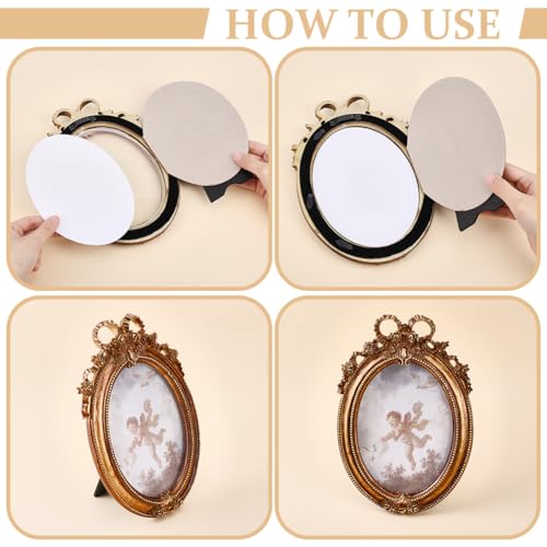 3Stuks 3 Styles Vintage Hars Frames, Gold Ornate Antieke Foto Frames Mini Frames voor Tafelblad Display Muur Hangende Home Decor, 6.3x6/10x6.8/9.4x6.5.160x156mm/253x173mm/240x165mm 3