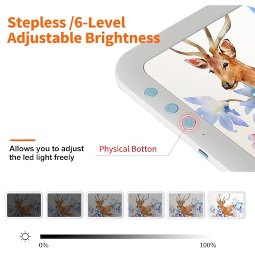 Light Box voor Traceren, LED-lichtpad verstelbaar 6 Helderheidsniveau Lightbox 3 Kleur Temperatuurmodus Lichtbord voor tekenen, schilderen, Schetsen 13.78 X 10.24 Inch (Plastic 3