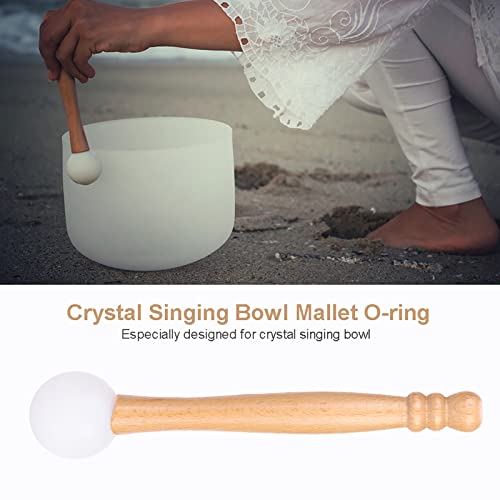 Zang Bowl Mallet, Rubber hoofd Houten Mallet Stick Rubber O-ringen voor het spelen van Crystal Singing Bowl Percussie Accessoires 3