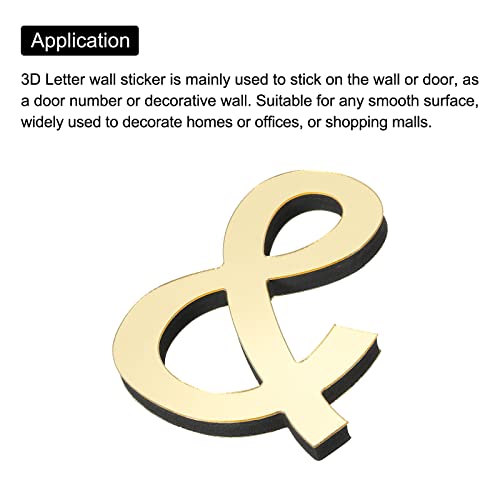 3D Acryl Alfabet Spiegel Muur Stickers Symbool & Zelfklevende Home Decor Letter Sign Art Sticker Decal voor DIY Home Decoratie Lichtgoud 4