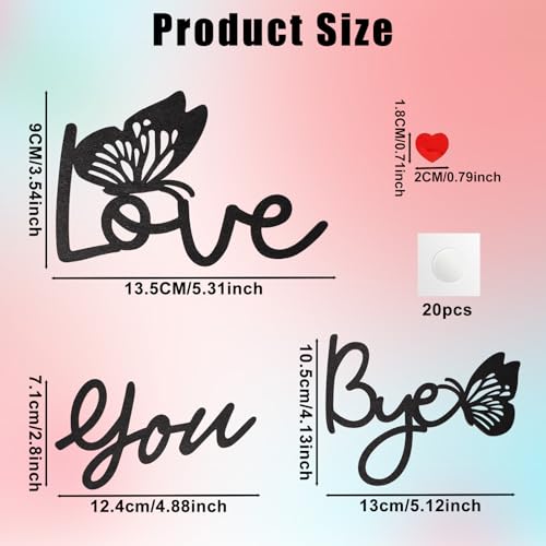 Love You Bye Teken boven deur, Wooden Door Topper Love You Bye Wall Sign Decoration for Home Entrance Corridor Windows Farm Wall Art