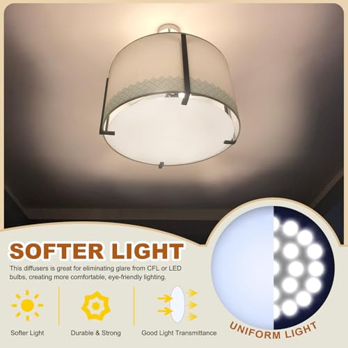 Lampschaduw Diffuser, Diameter 25,4 cm, Ronde Diffuser voor hanglampjes, Drum Parasols, Licht Teken voor DIY Maken voor 25-12 Inch Witte Satijn 4