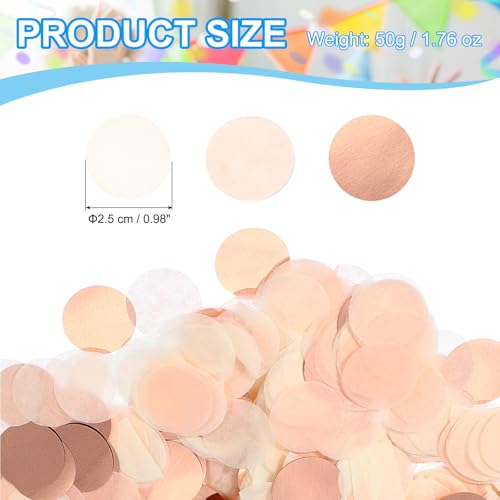 Ronde weefsels Papier Confetti 1 inch, Tafel Confetti Cirkel Dots voor bruiloft verjaardag feest ballon decoraties (1.7 oz), Rose Gold