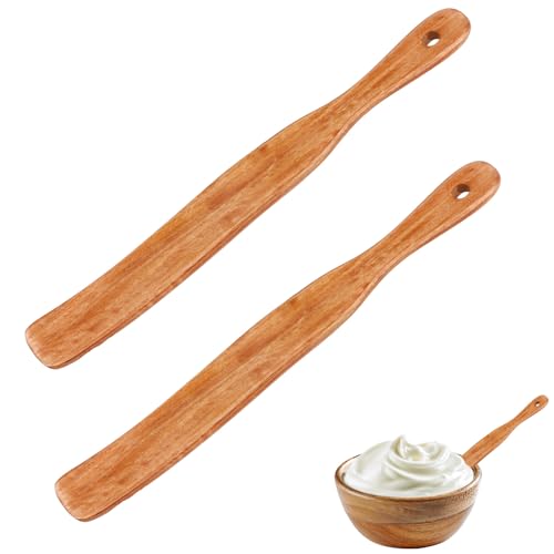 2 st Houten Spatula, 28x3.2cm Sourdough Spatula met hanggaten Houten kookgerei Stirer Stick Keuken Menggereedschap voor Zuurdeeg en Fermentatie