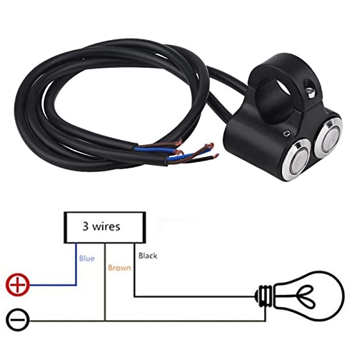 Motorfiets handgreep Switch, Universele 7/8" 22mm Motorfiets handgreep Switch Motor handvat Aan-/uitschakelschakelaars van de remlichthandgreep van de mistkop met de handgreep van de motor van type A 3