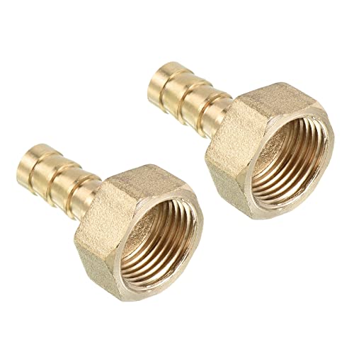 2 stuks slang stekelige armatuur recht 8 mm spike G3/8 vrouwelijke draad messing minibuis verbinding geel