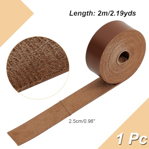 PU lederen armband, 25mm brede platte lederen riemen voor one-sided gereedschap, lederen Strips voor sieraden ambachten, DIY Projecten, kameel