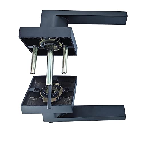 Deur slot aluminium legering deur handgreep deur handvat voor slaapkamer garderobe opslag kantoor slot maat 60/70mm vierkant zwart 4