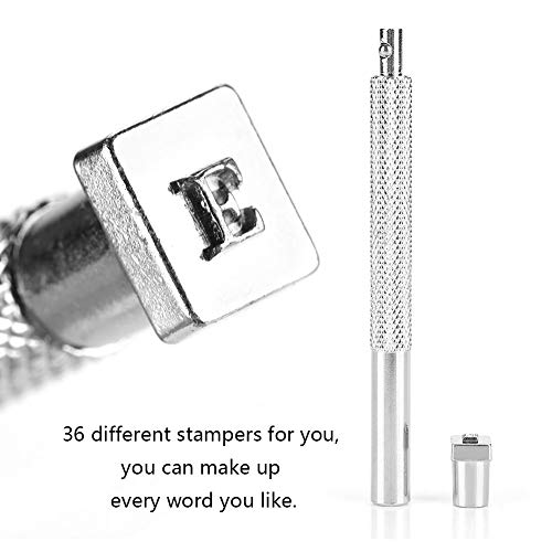 36Stuks Lederwaren Letter- en nummerstempels Ponsgereedschap, 26 Letters Alfabet & 10 Numbers Geperst Ponsgereedschap voor riemtasschoenen Ambacht Markering 6mm 4