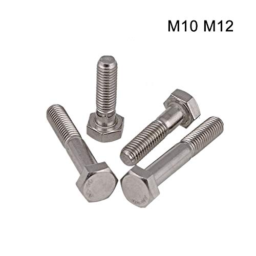 M12 Schroefbout 304 Roestvrij staal Hex Bolt Coarse draad Hex Schroef (verpakking van 2) - M12x45mm