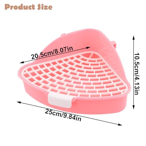 Driehoekige kattennest Box voor konijnen en kleine dieren, verwijderbare hoek toilet, met rooster voor Guinea Varkens, Hamsters (Wit)