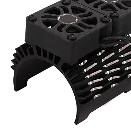 RC Brushless Motor Fan, Double Fan, 40-42Mm, Aluminium, RC Car Heat Sink voor 1/8 Remote Controlled Car(Zwart)