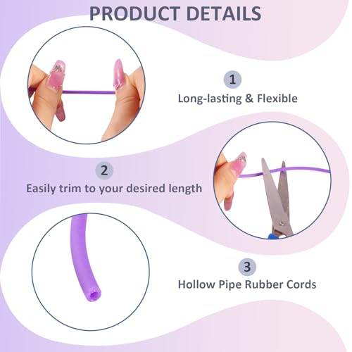 15m Holle Pijp Rubber koord met Plastic Cord Locks 2mm 3mm Stitch houder Tube Cords Paars breien Barber Cords voor sieraden maken DIY Crafts 4