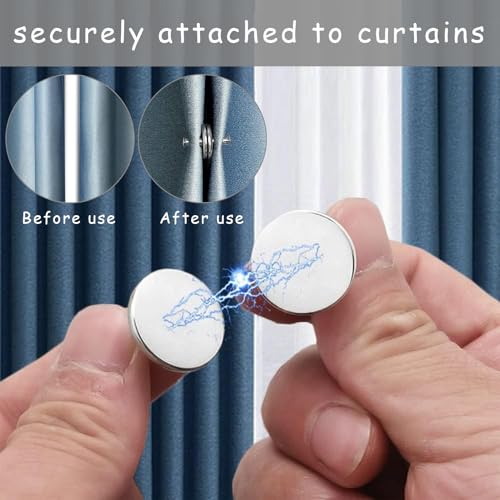 Pak van 24 gordijn Magneten voor gordijnen, Magnetisch gordijn, Gordijn Accessoires, Gordijn Sluiting, Magneet, Opvouwbare houder, Magneet voor Slaapkamer, Woonkamer, Kantoor, Voorkomt lichte lekkage (2 5