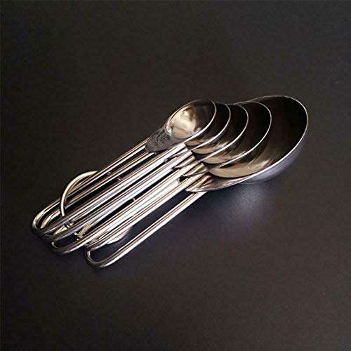 Roestvrij staal meten Lepels 5 st Roestvrij staal meten Lepels Set Metalen koken bakken Keuken 15ml, 10ml, 5ml, 2ml, 1ml 5