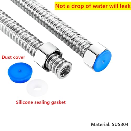 2 stuks G1/2" x G1/2" Roestvrij staal golfbuizen, 10cm Keuken Basin Faucet Connector Pipes, Buigbare en Behoud Zijn Vorm, Anti-burst Water Pijp voor Keuken Badkamer 3