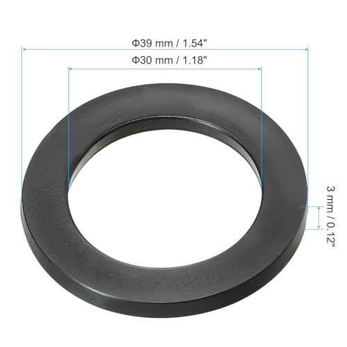 M30 Rubber Wasser Rubber Afdichting Ronde 12st 30mm ID 39mm OD 3mm Dikke Flat Wasters Set Afdichting Rubber voor Faucet Tube Bevestiging Schroef Zwart