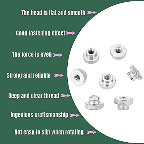 M3 M4 M5 M6 M8 M10 Acier au Carbone Plaque par Nickel Serrent la Poignée Moletée d'Écrou de Pouce avec les Écrous(M5(5pcs))
