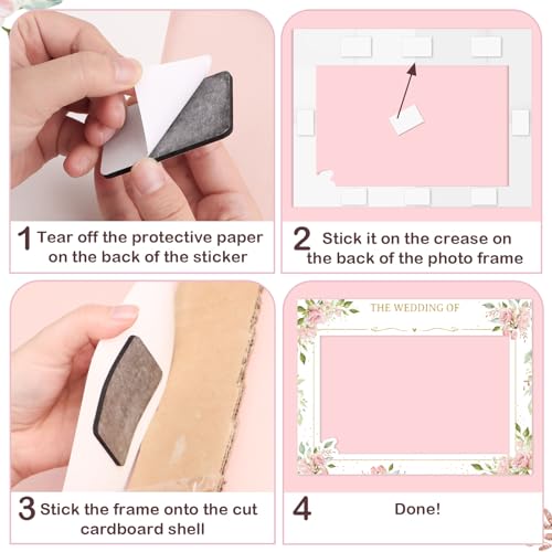 Foto Box bruiloft accessoires - 80 x 60 cm Bloemen foto frame - Foto Props Bruiloft - Foto Booth Props voor bruiloft decoratie 3