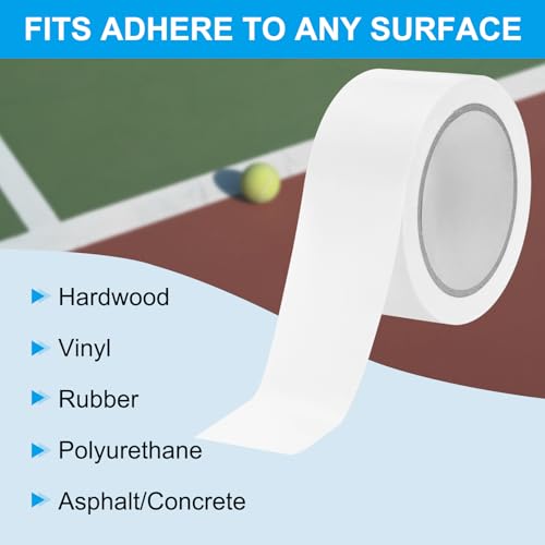 Pickleball Court Tape, 350cm x 5cm Tijdelijke Pickleball Court Lijnen Multifunctionele Court Tape voor Indoor Outdoor Sport Markering, Wit 5