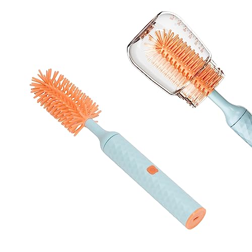 Elektrische Flesreinigingsborstel, IP65 Waterdichte Siliconen Baby Flesborstel voor Flesreiniging (blauw)