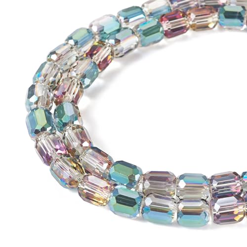 2 Strands Transparante Kolom Glazen Kralen 8mm Facet Column Spacer Kralen Crystal Glazen Kralen Bulk voor DIY Craft armband ketting oorbellen sieraden maken