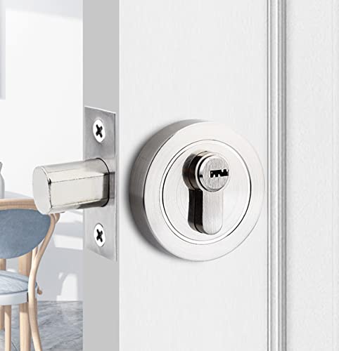 Single Cilinder Deadlock, Ronde Deadbolt slot met sleutels, moderne deursloten, zinklegering Deadbolt, onzichtbare deur slot voor voordeur, ingang deur, doorgang deur 4