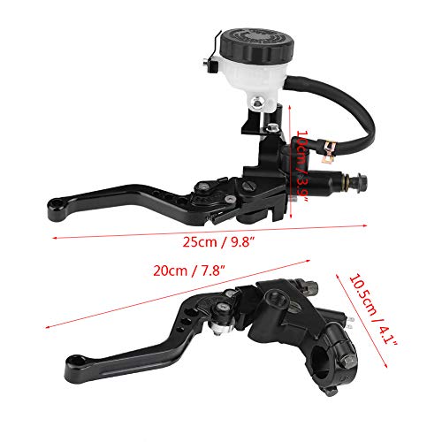 Motorfiets rem Hoofdcilinder Levers, Universal 7/8" (22mm) CNC Aluminium Brake Clutch Hoofdcilinder Reservoir Levers Set Black