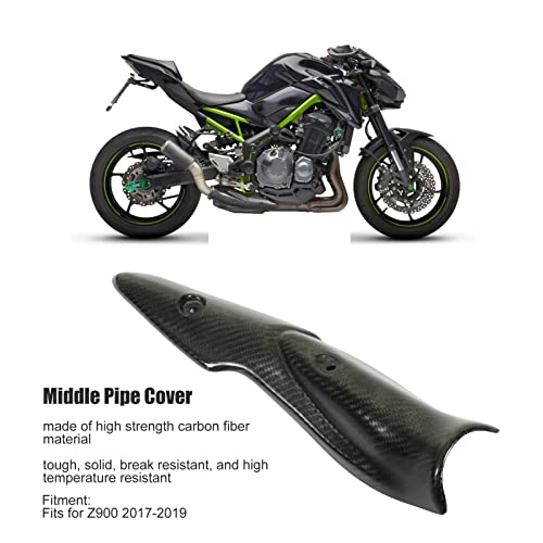 Uitlaatmiddel Link Pipe Heat Shield, Motorfiets Uitlaat Middelste Link Pipe Heat Shield Carbon Fibre Tube Protector Cover Guard voor Z900 2017-2019 3