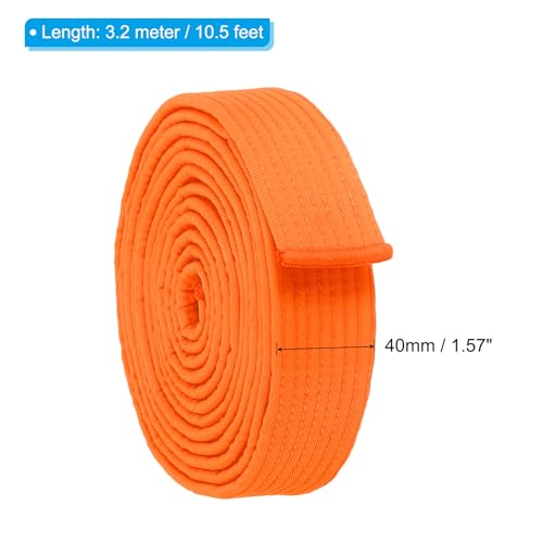 Taekwondo Gekleurde Rankinggordel 3.8cm x 10.5ft 3.2m, Polyester Martial Arts Judo Karate Belt voor Coach Education Practice, Oranje