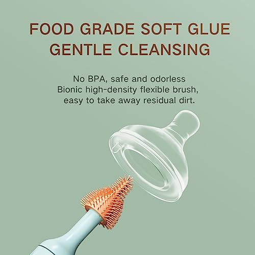 Elektrische Flesreinigingsborstel, IP65 Waterdichte Siliconen Baby Flesborstel voor Flesreiniging (blauw) 4