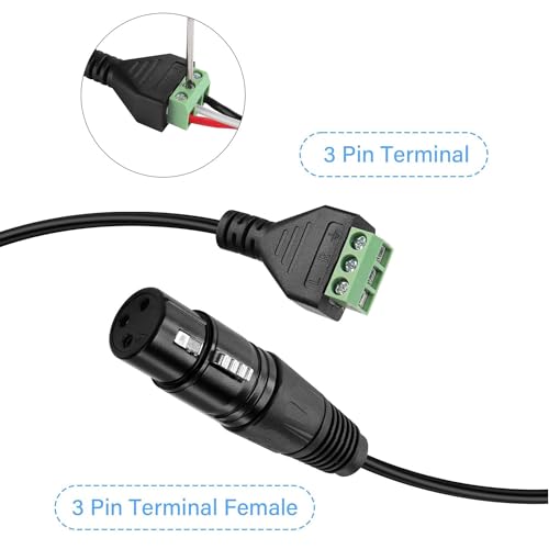 Verpakking van 2 3-pins XLR connectoren, XLR vrouwelijke stekker, microfoon kabel stekker, microfoon audio jack, 3-pin XLR op schroef terminal 4