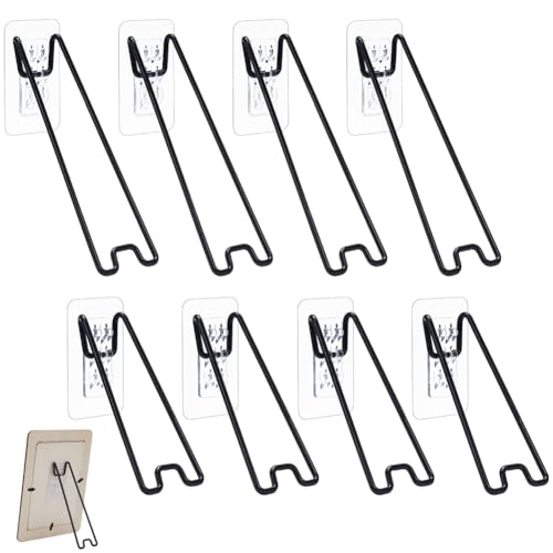 8 stuks 2 maten IJzeren fotolijsthouder, Ezel Photo Sticker voor het weergeven van foto's op tafel, zwart