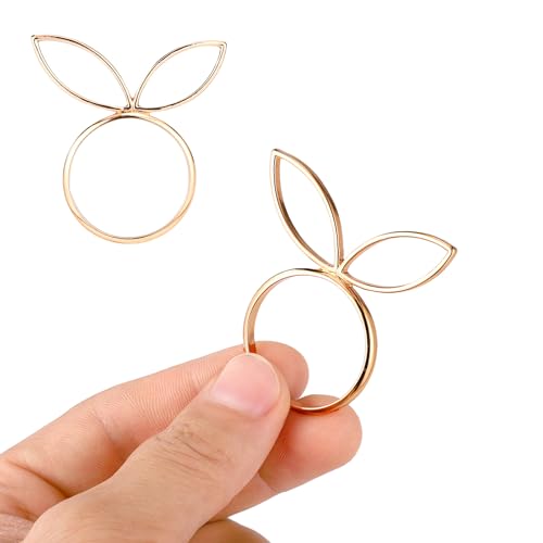 12 st. Paashaas Napkin Ringen, Golden Rabbit oor Pasen Napkin houder leuke Napkin Buckles voorjaar diner tafel decoratie voor feest bruiloft banket omgeving 5
