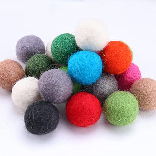 Verpakking van 20 kleurrijke viltballen, Wolvilt, Parels, Vilt, 30 mm, Pompoms for Crafts, DIY Creatieve ambachten