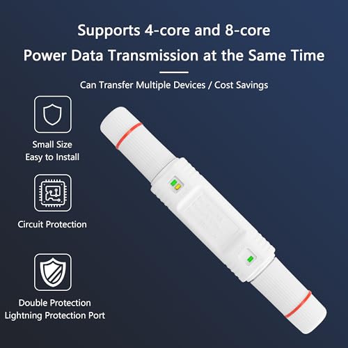 IP67 Waterproof PoE Extender 100m/250m Extension 10/100Mbps Outdoor PoE Repeater RJ45 Ethernet PoE Extender voor IP Camera Plug and Play (White)