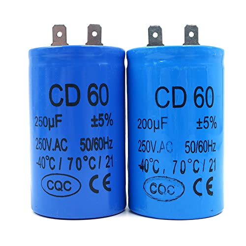 CD60 Motor Start Condensator 50x100mm Circulaire Condensator voor Elektrische Motor en Wasmachine-250UF