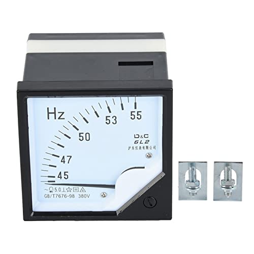 Vierkante paneelfrequentiemeter, 45-55Hz AC 380V 1.5 Hoge nauwkeurigheidsfrequentiemeter Power meter Switch Box Meter