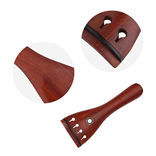 4/4 Volledig Maat Viool Accessoires Kit, Rosewood Viool Onderdelen 4/4 Handgemaakte Set Chin Ondersteuning Pegs Tailpiece Tunners Endpin Essentieel voor Viool Lovers 4