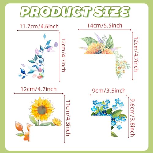 Lichtschakelaar Sticker,4st Kleurrijke bloemen Wandstickers Waterdichte lichtschakelaar Covers Decor Stickers Wandschakelaar Sticker voor woonkamer Slaapkamer Badkamer Keuken Office 3