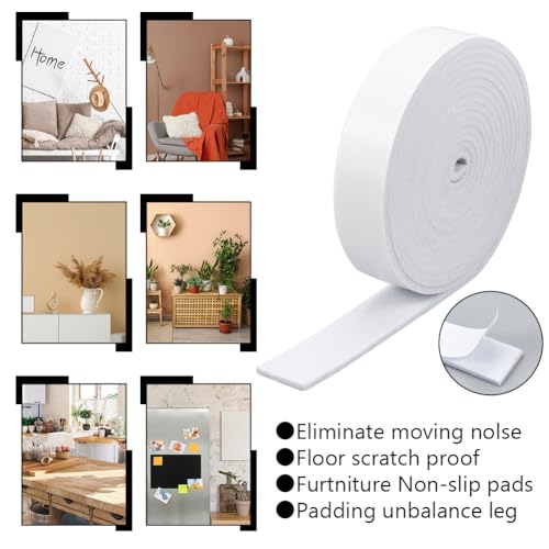 500x4cm Vilt Zelfklevende Stof, Witte Zelfklevende Viltstof Zelfklevende vilten pads voor hardhouten vloeren, stoel Wandbeschermer, 5mm dik 4