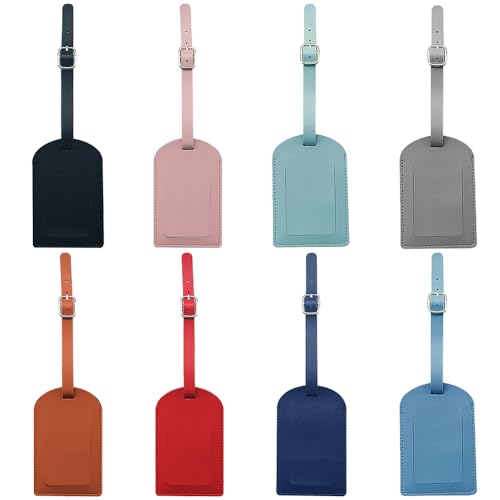 8 stuks Bagage Tags Reis Bagage Tags Lederen Koffer Labels met verstelbare band, Reis Accessoires voor het vermijden van verlies van zakken en koffers