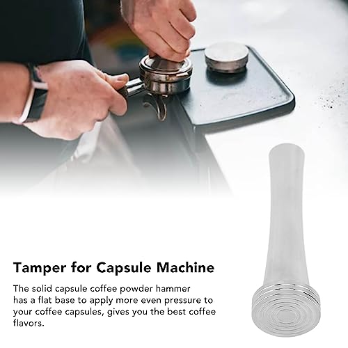 30mm Roestvrij staal Koffie Tamper, Flat Base, Ergonomische handgreep, Stevige Capsule Poeder Hammer, Gemaakt van Solid Food Grade Roestvrij staal, Geschikt voor 4