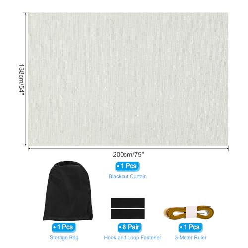 Draagbare Blackout Gordijnen, 1 Set 170x137cm Polyester Thermische Venster Gordijnen 100% Shading Rate voor zolder woonkamer Slaapkamer, Beige