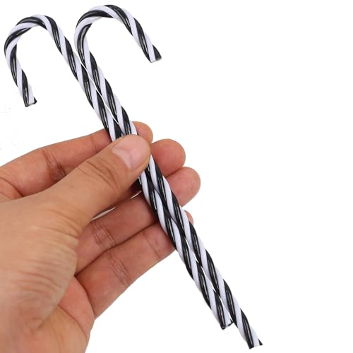 32 stuks Kerstmis Candy Cane decoraties Plastic kerstboom hangende decoratie Candy Canes voor Kerstmis (zwart 15cm) 3