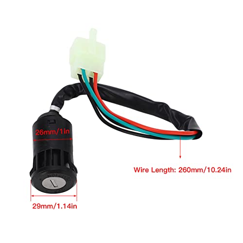 Startsleutelschakelaar, 4 Pin Wire-ontstekingssleutelschakelaar met 2 Sleutels voor Quad 4 Wheeler ATV Go Kart 3