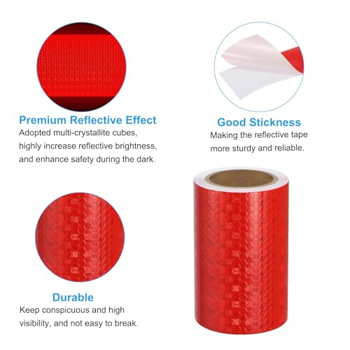 Reflectieve tape, 2 rollen 10 cm x 20 m, waterdichte self-Adhesive Zeer zichtbaar, Outdoor Warning Safety Tape Reflector voor Vrachtwagen, Trailer, Auto, Rood 5