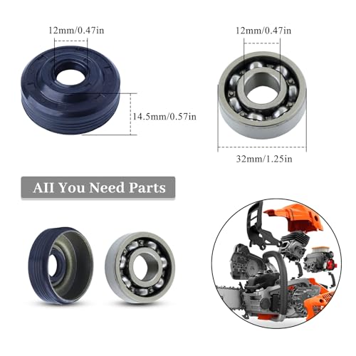 2Set Crankcase Crank Main Bearing Oil Seals voor Husqvarna 36 41 136 136E 137 137E 141 141E 142 235E 240E kettingzaag Delen 530056363