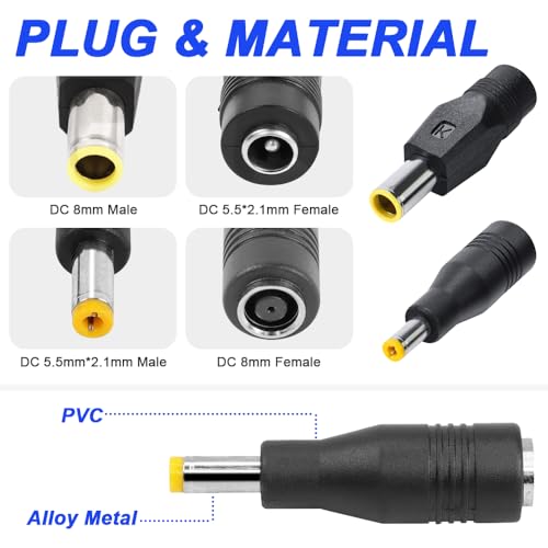 DC 7909 stekker naar DC bus 5,5 mm x 2,1 mm en DC 7909 bus naar DC 5,5 mm x 2,1 mm stekker (4 stuks) 5